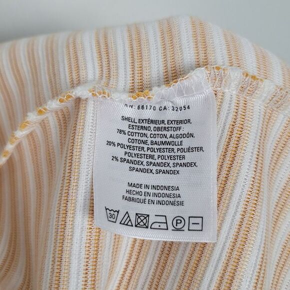 Anthropologie Deletta Size M Isa Tank Top Sleeveless Cut Out Back Striped Orange - Picture 11 of 12